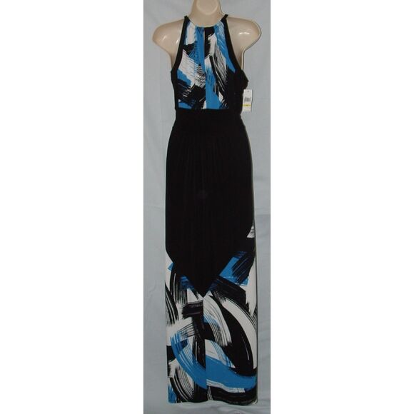 NEW NWT Multicolored Sz Small Sleeveless Stretchy Jersey Knit Keyhole Maxi Dress - Picture 3 of 3